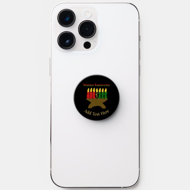 Happy Kwanzaa Kinara PopSocket (Front)
