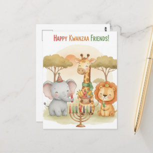 Happy Kwanzaa Kinara Postcard