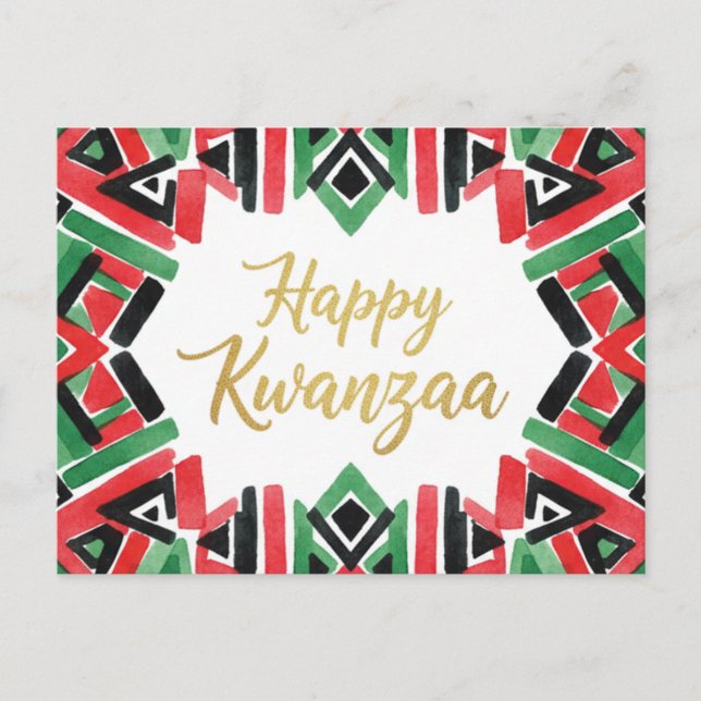 Happy Kwanzaa Kinara Postcard (Front)