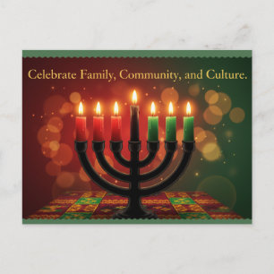 Happy Kwanzaa Kinara Postcard