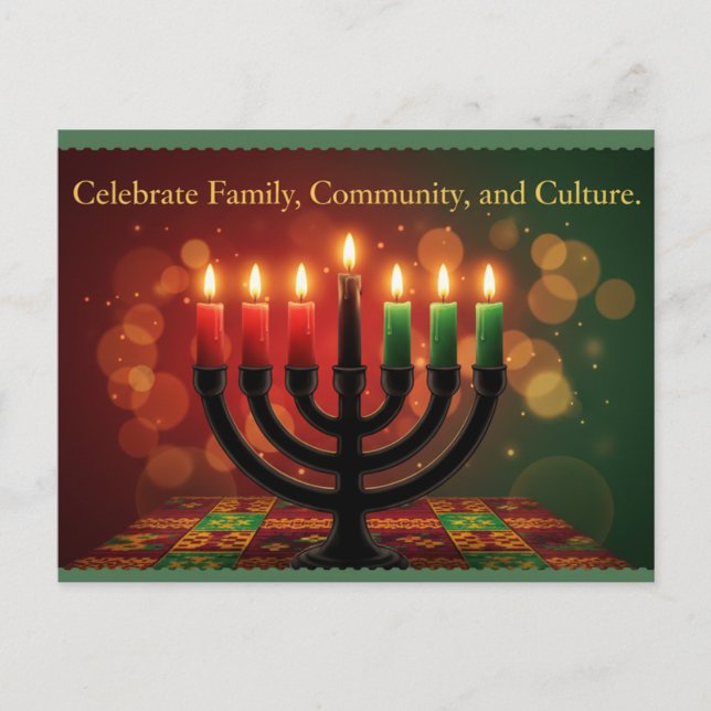Happy Kwanzaa Kinara Postcard (Front)