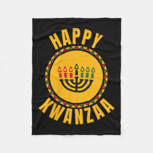 Happy Kwanzaa Kinara-seven Candles Principles Of K Fleece Blanket