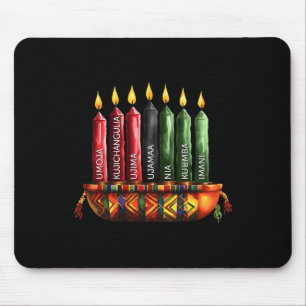 Happy Kwanzaa Kinara Seven Candles Principles Of K Mouse Pad
