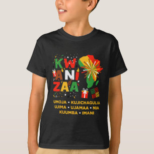 Happy Kwanzaa Kinara Seven Candles Principles Of K T-Shirt