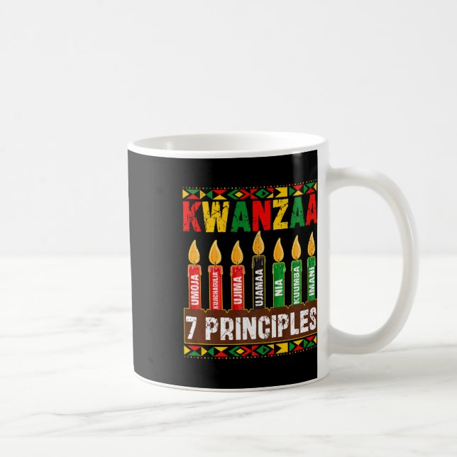 Happy Kwanzaa Kinara Seven Principles Candles Pan  Coffee Mug (Right)