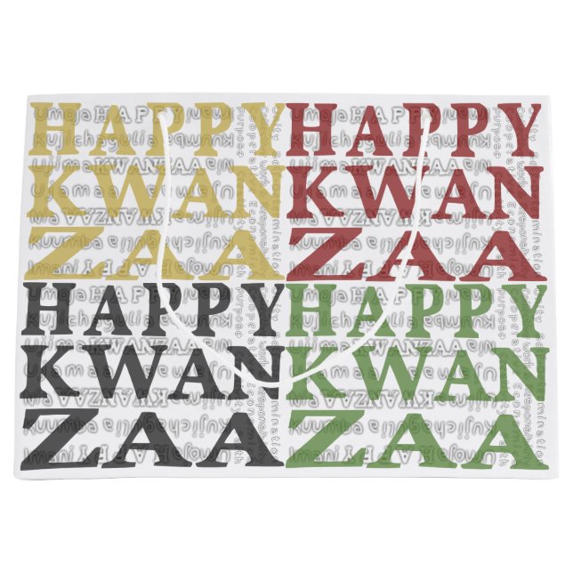 Happy Kwanzaa Large Gift Bag (Front)