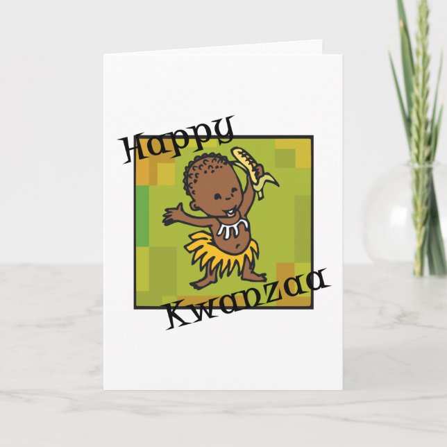 Happy Kwanzaa little Boy Holiday Card (Front)