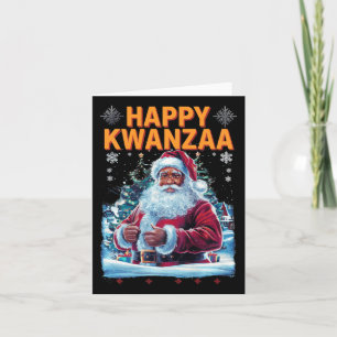 Happy Kwanzaa Merry Christmas African American Hoi Card
