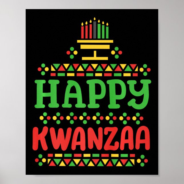 Happy Kwanzaa Merry Christmas African American Men Poster (Front)