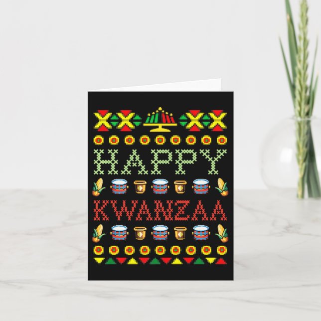 Happy Kwanzaa Merry Christmas Black African Americ Card (Front)
