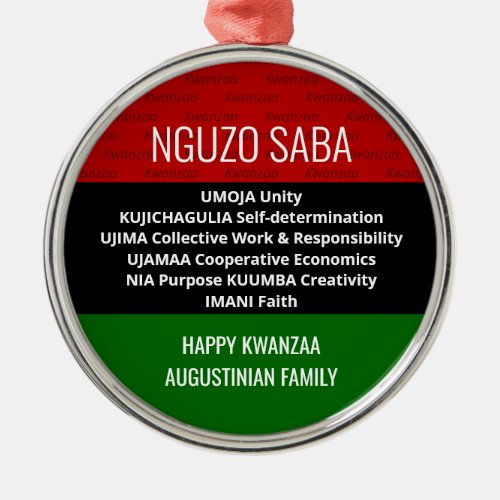 Happy Kwanzaa NGUZO SABA Metal Ornament
