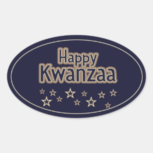 Happy Kwanzaa  Oval Sticker