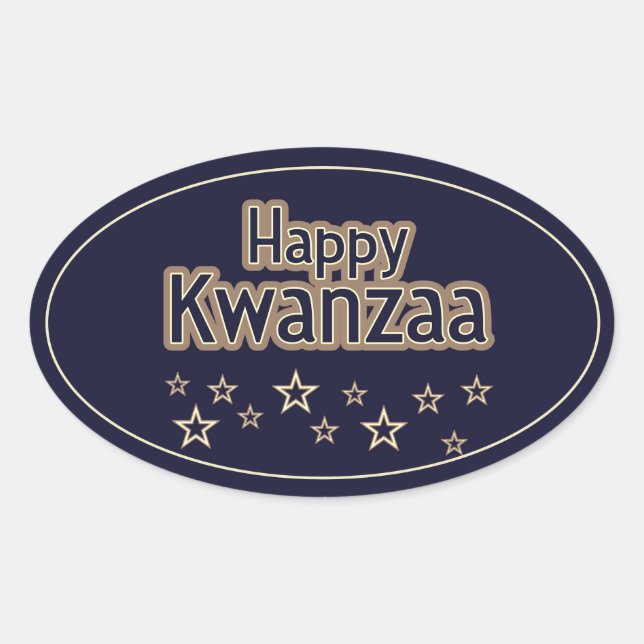 Happy Kwanzaa  Oval Sticker (Front)