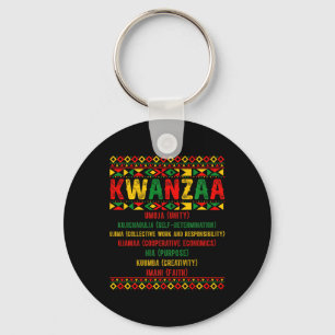 Happy Kwanzaa Pajama Kinara Principles Candles Pan Keychain