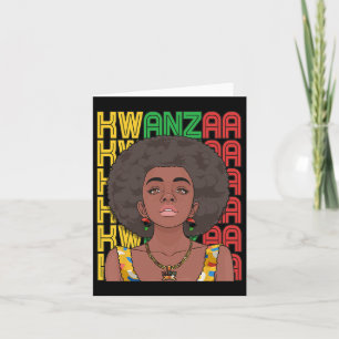Happy Kwanzaa Pan African Pride Black Woman Seven Card