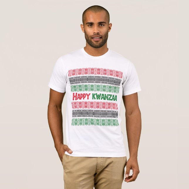 Happy Kwanzaa Patterns T-Shirt (Front Full)