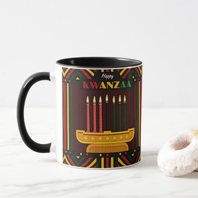 Happy Kwanzaa PopArt Mug (With Donut)