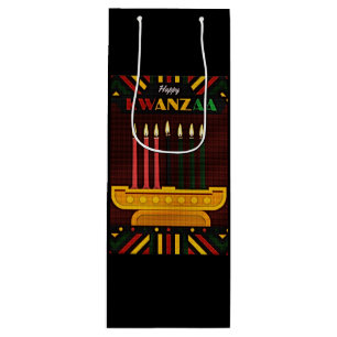 Happy Kwanzaa PopArt Wine Gift Bag