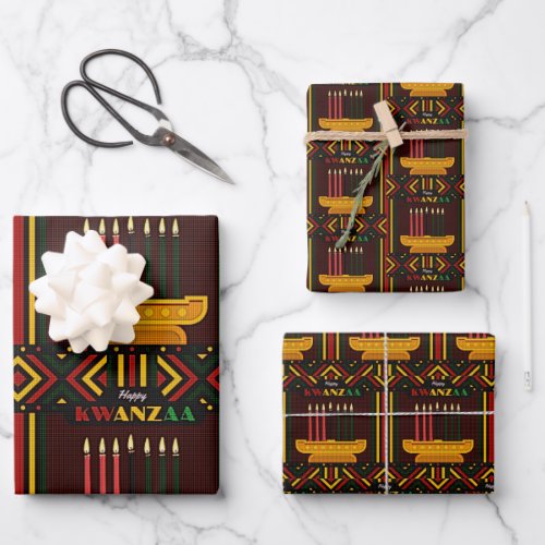 Happy Kwanzaa PopArt Wrapping Paper Sheets