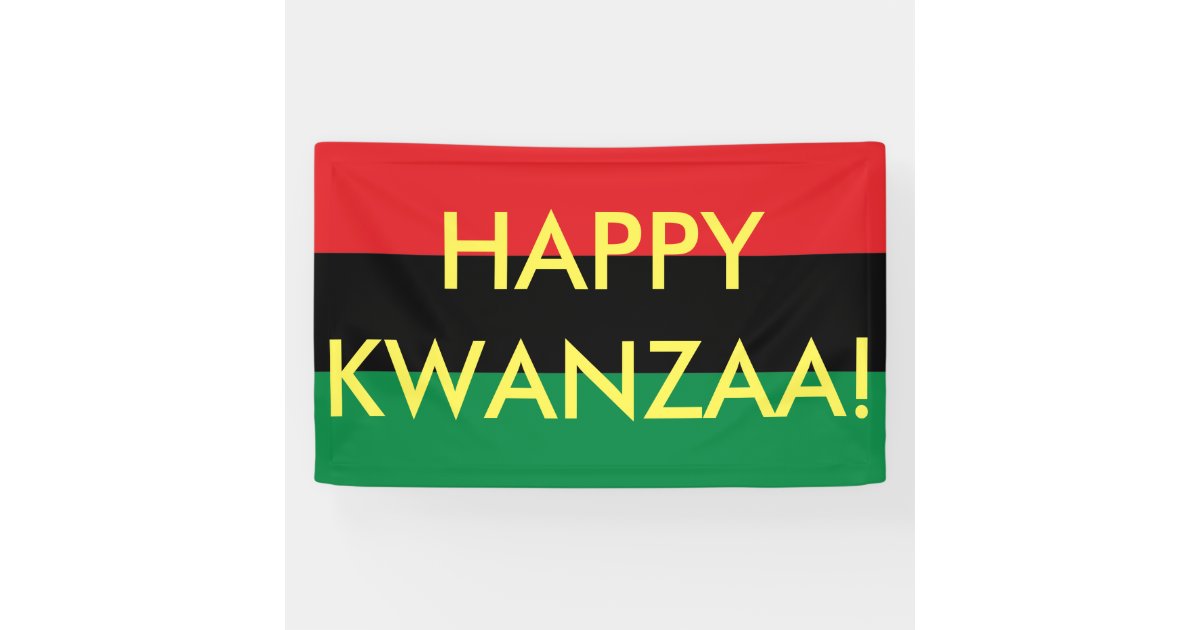 Happy Kwanzaa Red Black Green Rbg Unia Flag Banner Zazzle Com