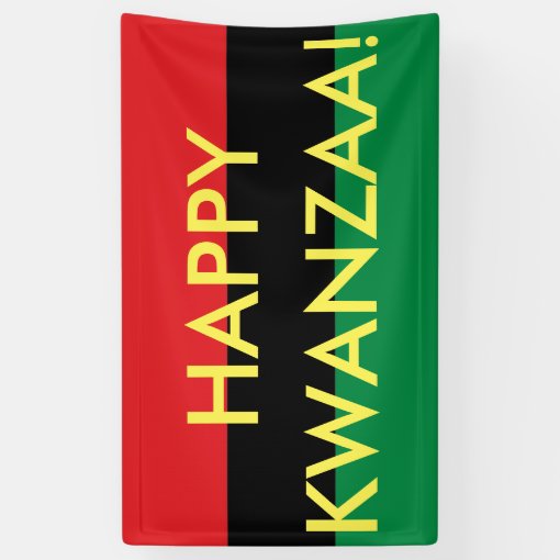 Happy Kwanzaa Red Black Green RBG UNIA Flag Banner | Zazzle