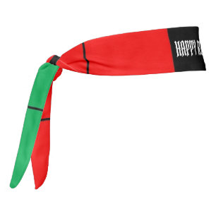 Happy Kwanzaa Red Black Green Striped Pattern Tie Headband