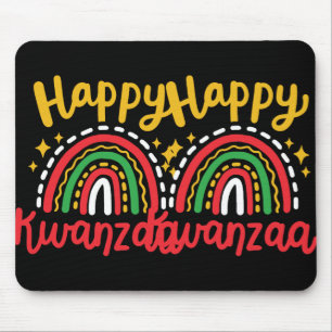 Happy Kwanzaa Retro Groovy Rainbow African America Mouse Pad