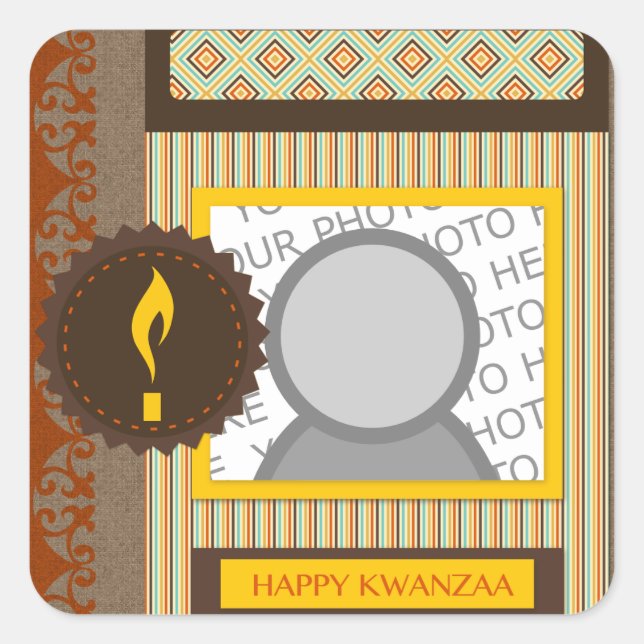 happy kwanzaa (scrapbook) square sticker (Front)