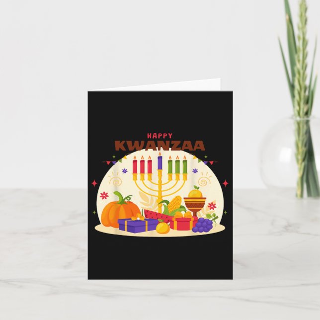 Happy Kwanzaa Seven Principles Of Kwanzaa Kinara M Card (Front)