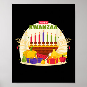 Happy Kwanzaa Seven Principles Of Kwanzaa Kinara M Poster