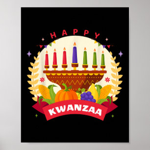 Happy Kwanzaa Seven Principles Of Kwanzaa Kinara M Poster