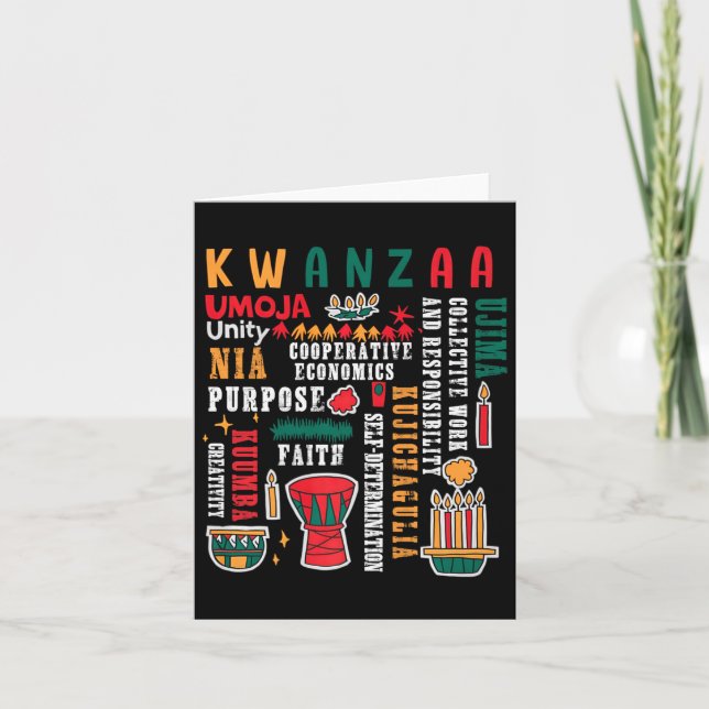 Happy Kwanzaa Seven Principles Of Kwanzaa Men Wome Card (Front)