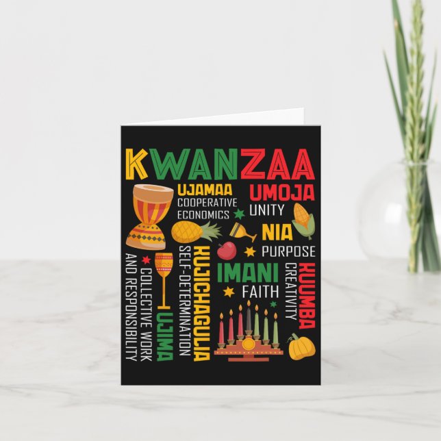 Happy Kwanzaa Seven Principles Of Kwanzaa Men Wome Card (Front)