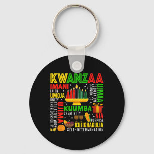 Happy Kwanzaa Seven Principles Of Kwanzaa Men Wome Keychain