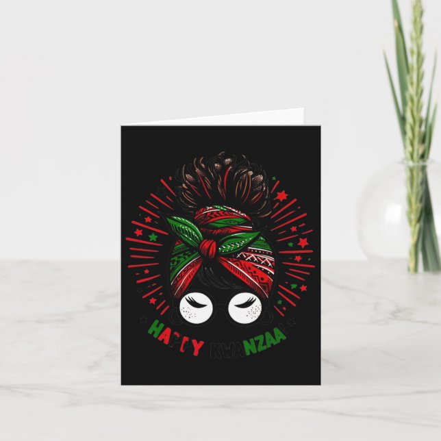 Happy Kwanzaa Seven Principles Of Kwanzaa Messy Bu Card (Front)