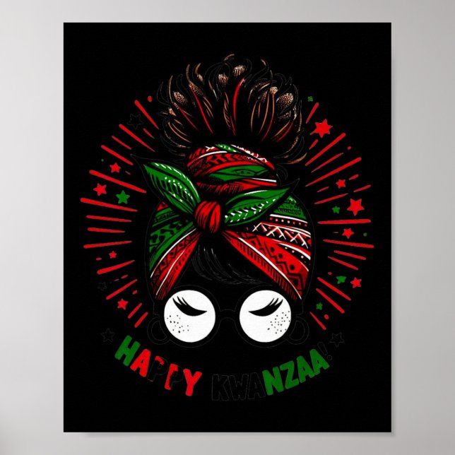 Happy Kwanzaa Seven Principles Of Kwanzaa Messy Bu Poster (Front)