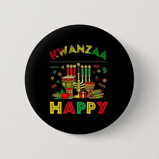 Happy Kwanzaa Seven Principles Of Kwanzaa Women 8  Button (Front)