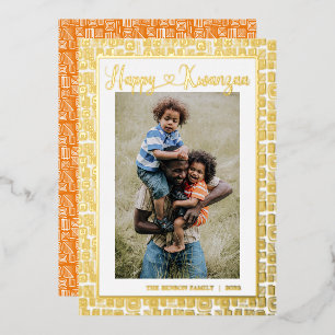 Happy Kwanzaa Single Photo Foil Holiday Card