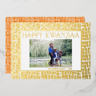 Happy Kwanzaa Single Photo Foil Holiday Card