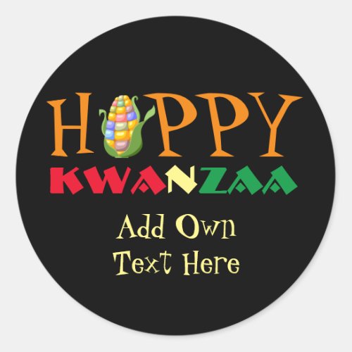 Happy Kwanzaa Stickers 4 Favors Gifts Personalized