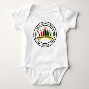 Happy Kwanzaa with 7 Principles Baby Bodysuit