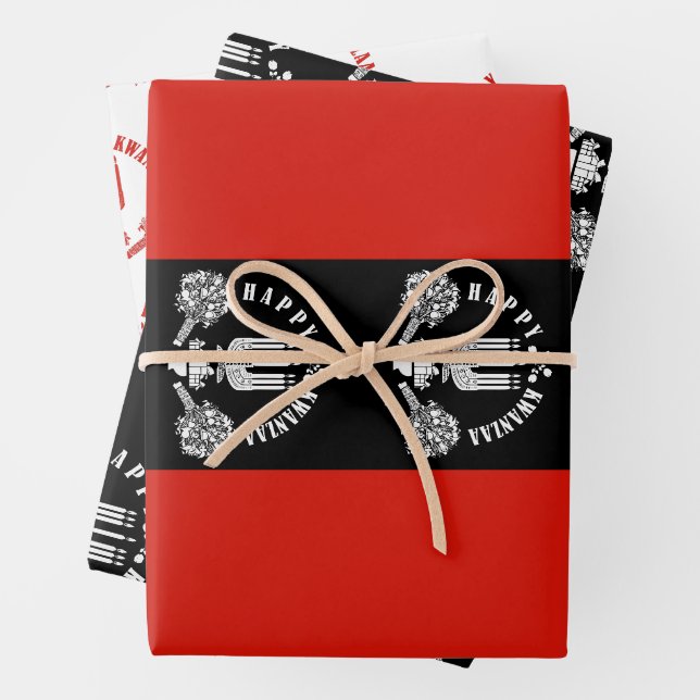 Happy Kwanzaa Wrapping Paper Sheets (In situ)