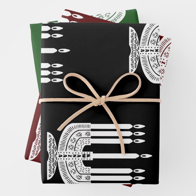 Happy Kwanzaa Wrapping Paper Sheets (In situ)