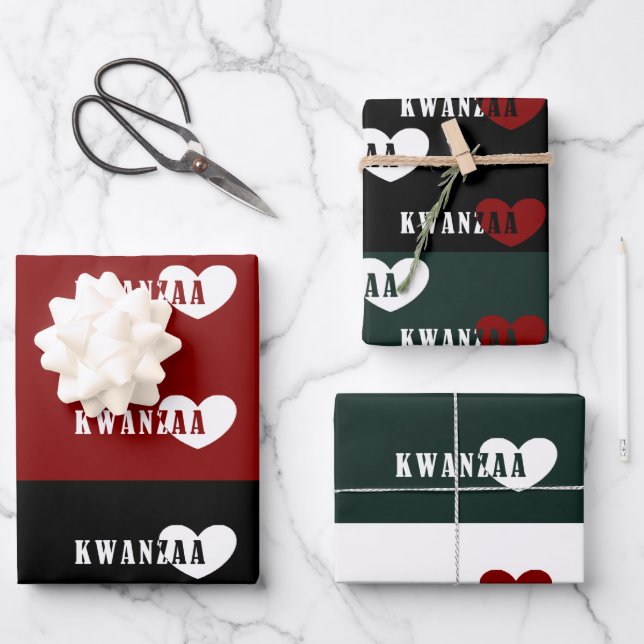 Happy Kwanzaa Wrapping Paper Sheets (Front)