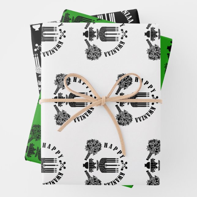 Happy Kwanzaa Wrapping Paper Sheets (In situ)