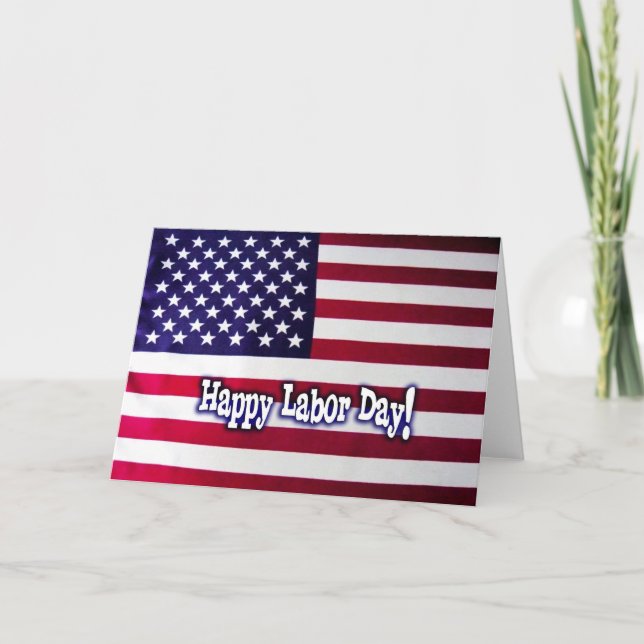 Happy Labor Day - American Flag Card (Front)