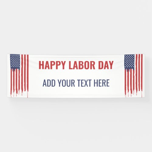 Happy Labor Day American Flag Graffiti  Banner