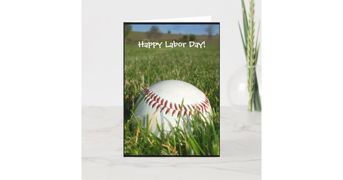 Happy Labor Day Baseball greeting card | Zazzle