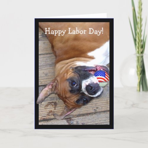 Happy Labor Day Boxer Greeting Card