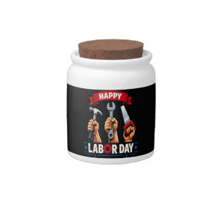 Happy Labor-day Candy Jar